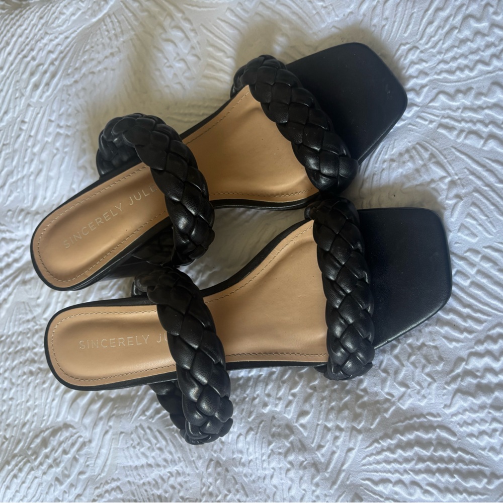 Sincerly Jules Black Braided Women's Sandals